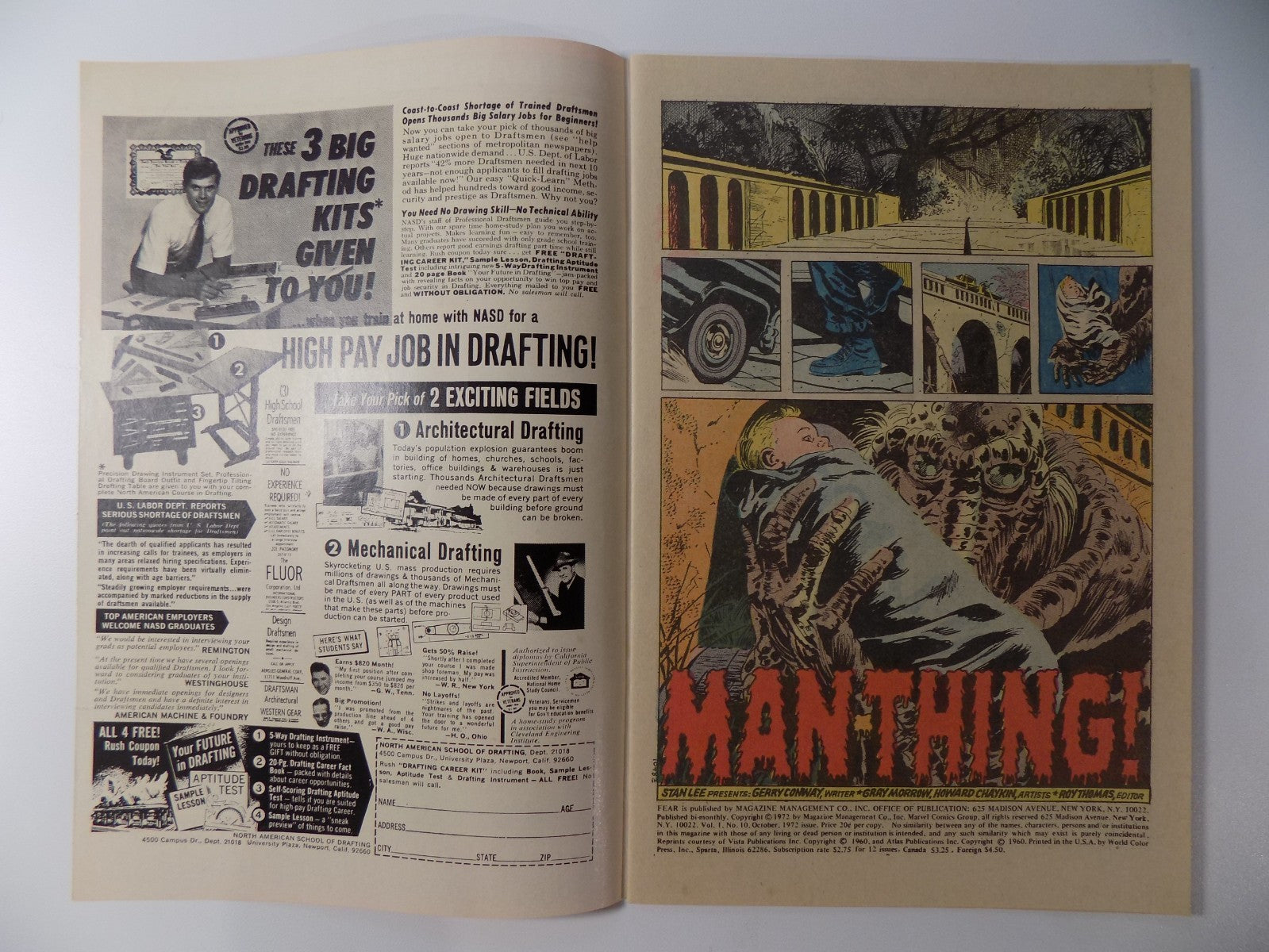 Adventure Into Fear #10 Marvel Comic October 1972 Fine