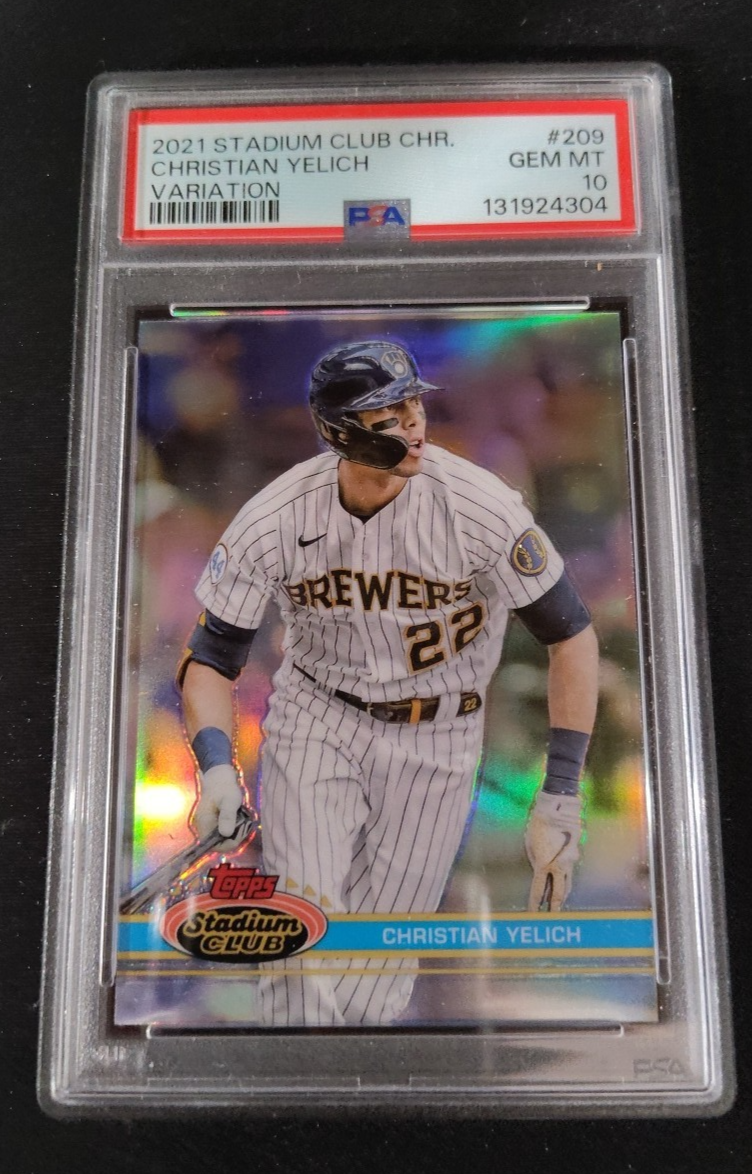 Christian Yelich - 2021 Stadium Club Chrome 1991 Variation #209 PSA 10 Gem Mint