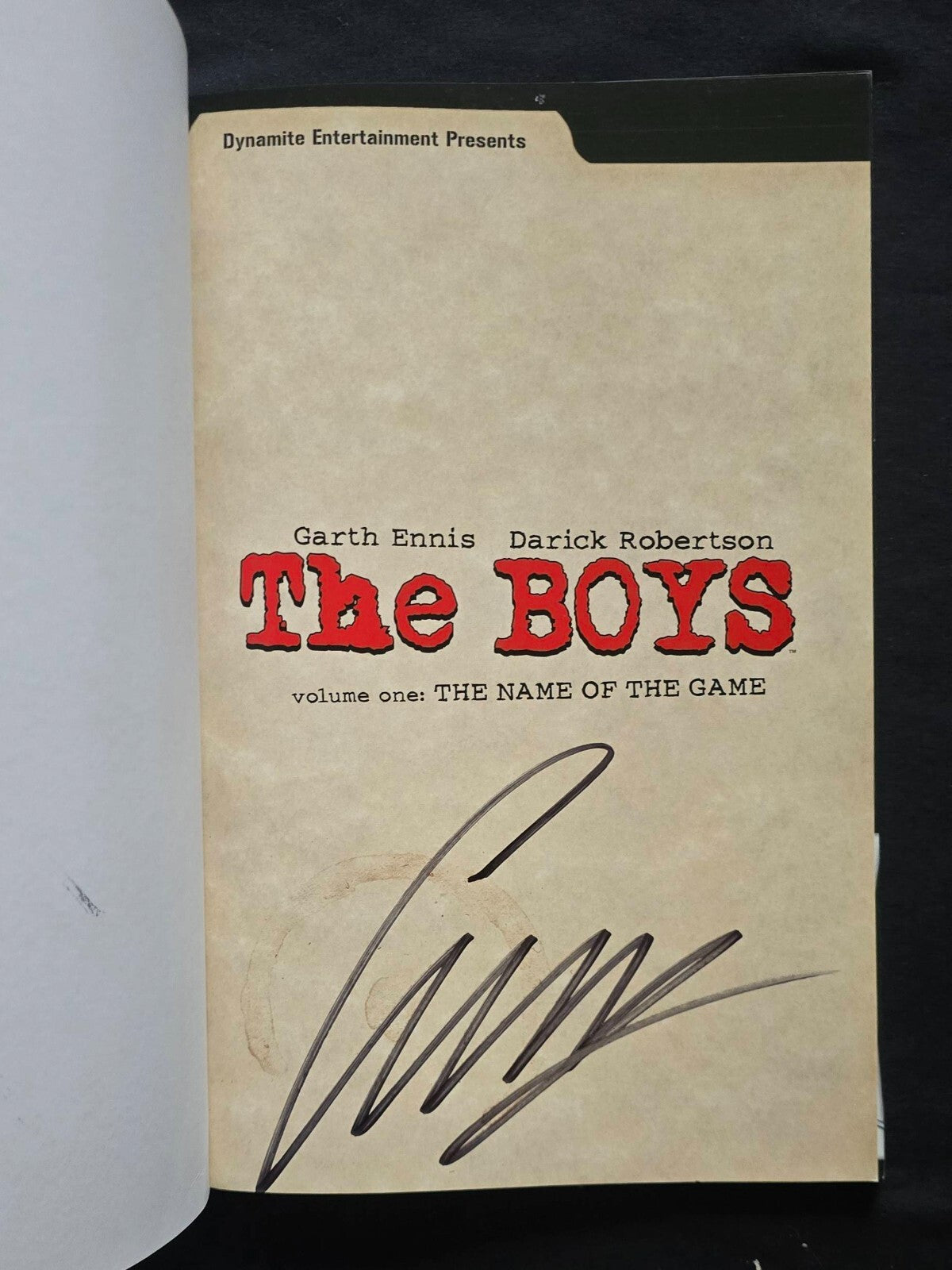 The Boys Vol. 1: The Name Of The Game (Signed By Garth Ennis, 2018)