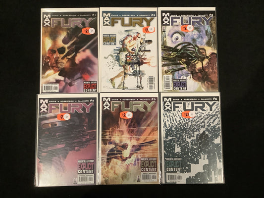Fury #1-6 Complete Comic Set, Marvel MAX, Garth Ennis/Darick Robertson, 2001