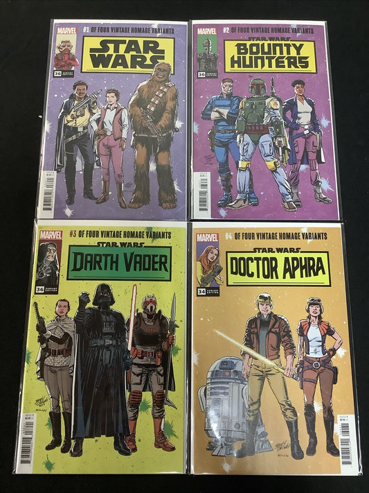 STAR WARS VINTAGE HOMAGE COMIC SET, Darth Vader/Doctor Aphra/Bounty Hunters