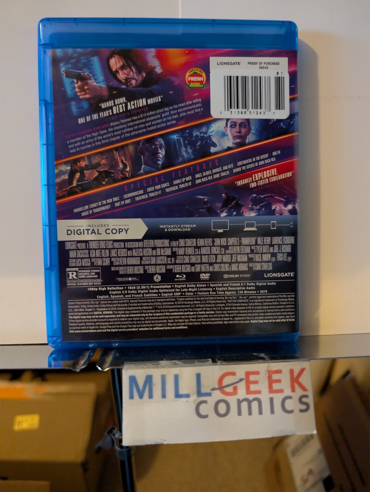 John Wick, Chapters 1 - 3, Keanu Reeves (Blu-Ray) Like New -JD