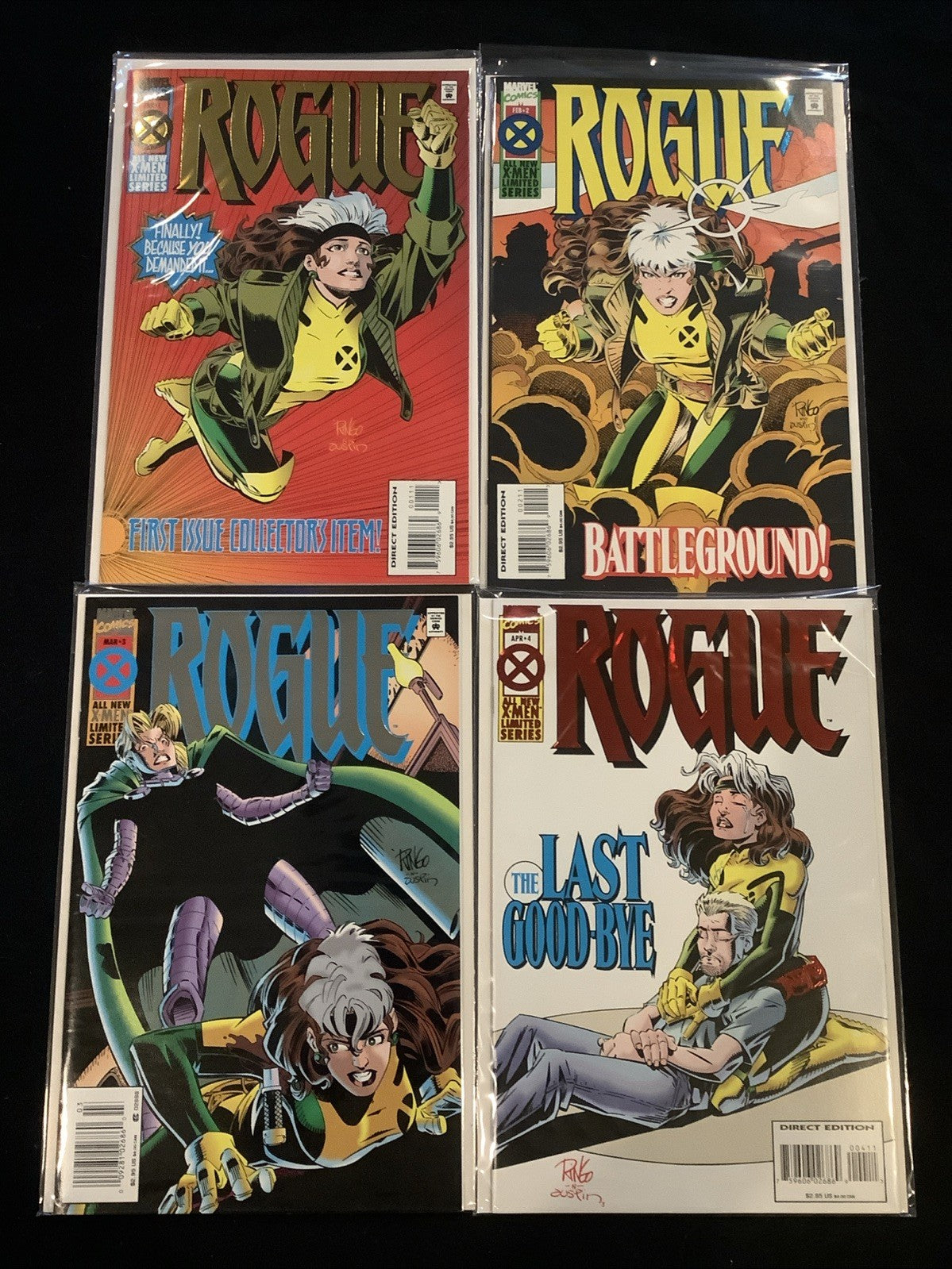 Rogue #1-4 Complete Comic Set, Marvel, Howard Mackie/Mike Wieringo, Newsstand #3
