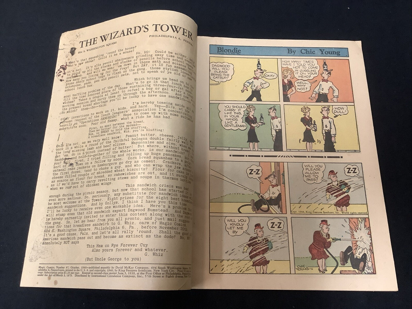 Magic Comics #87 (David McKay October 1946) VF- (7.5) Blondie