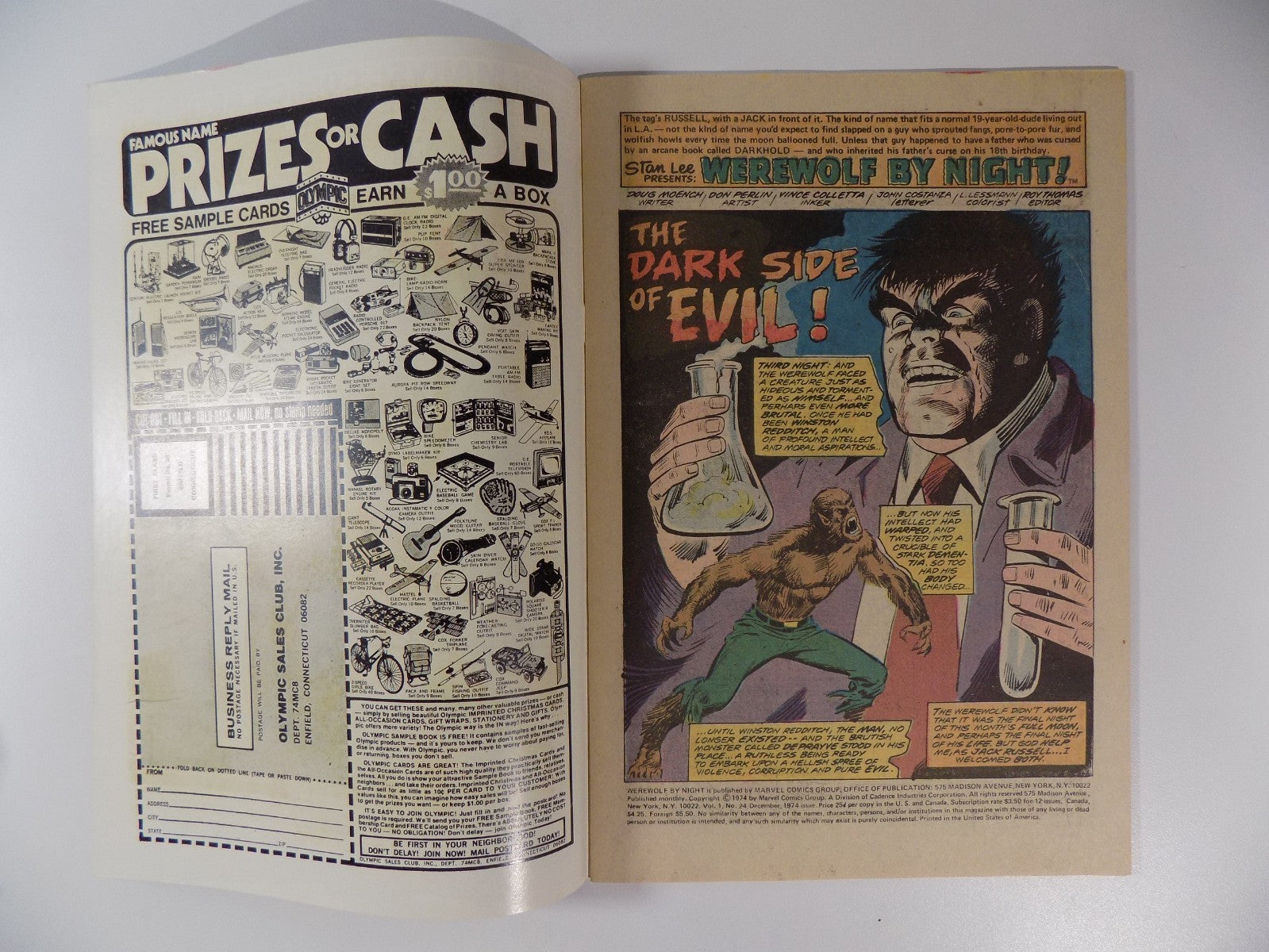 Werewolf by Night #24 Marvel Comic December 1974 Very Fine