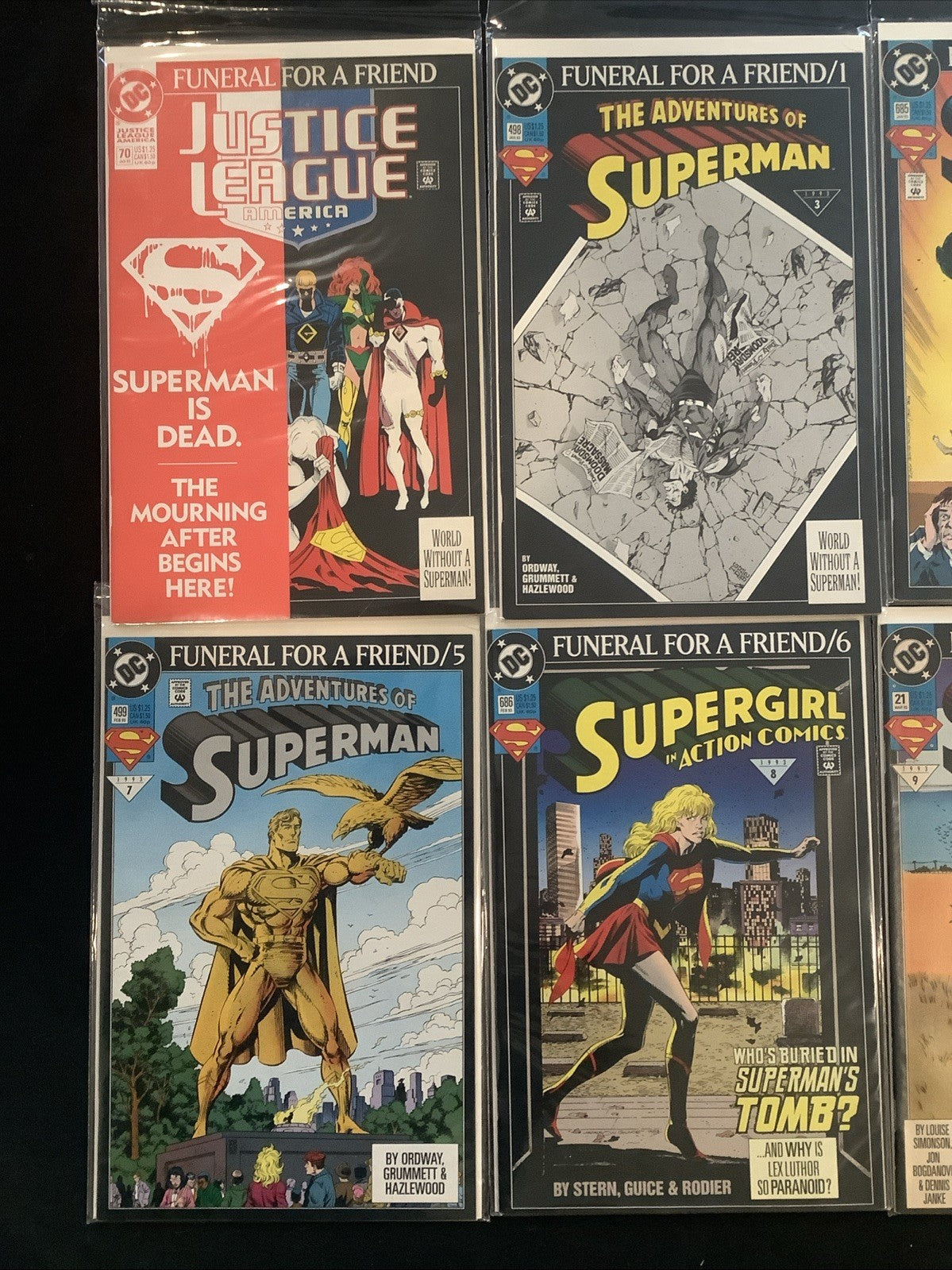 Superman Funeral For A Friend Comic Lot, + Legacy Of Superman, DC, Dan Jurgens