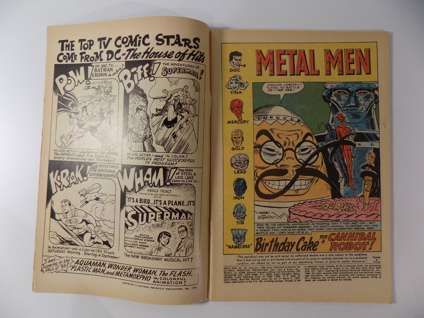Metal Men #20 DC Comic July 1966 Fine/Very Fine