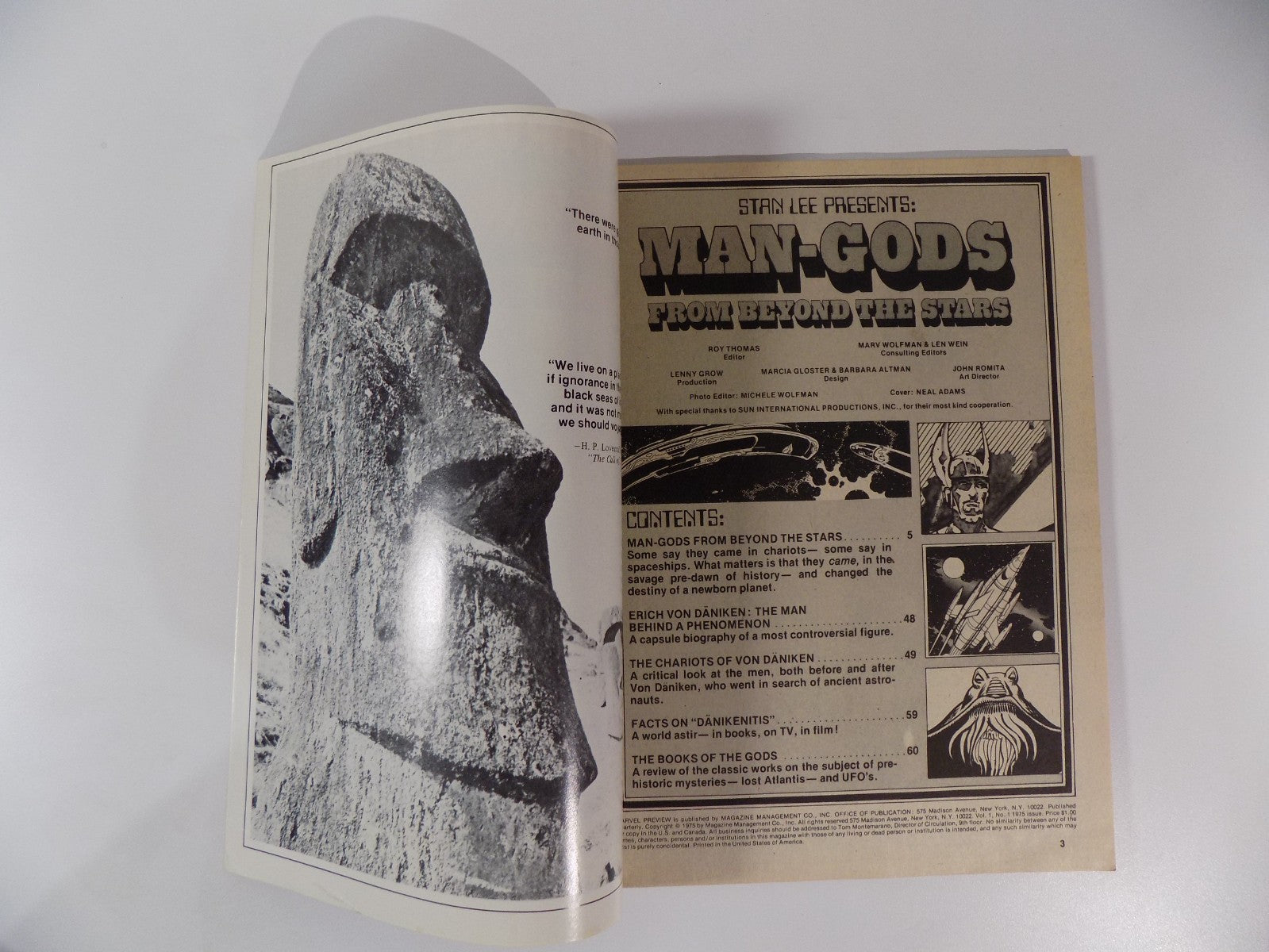 Marvel Preview Magazine #1 Man-Gods From Beyond the Stars Curtis 1975 Very Fine