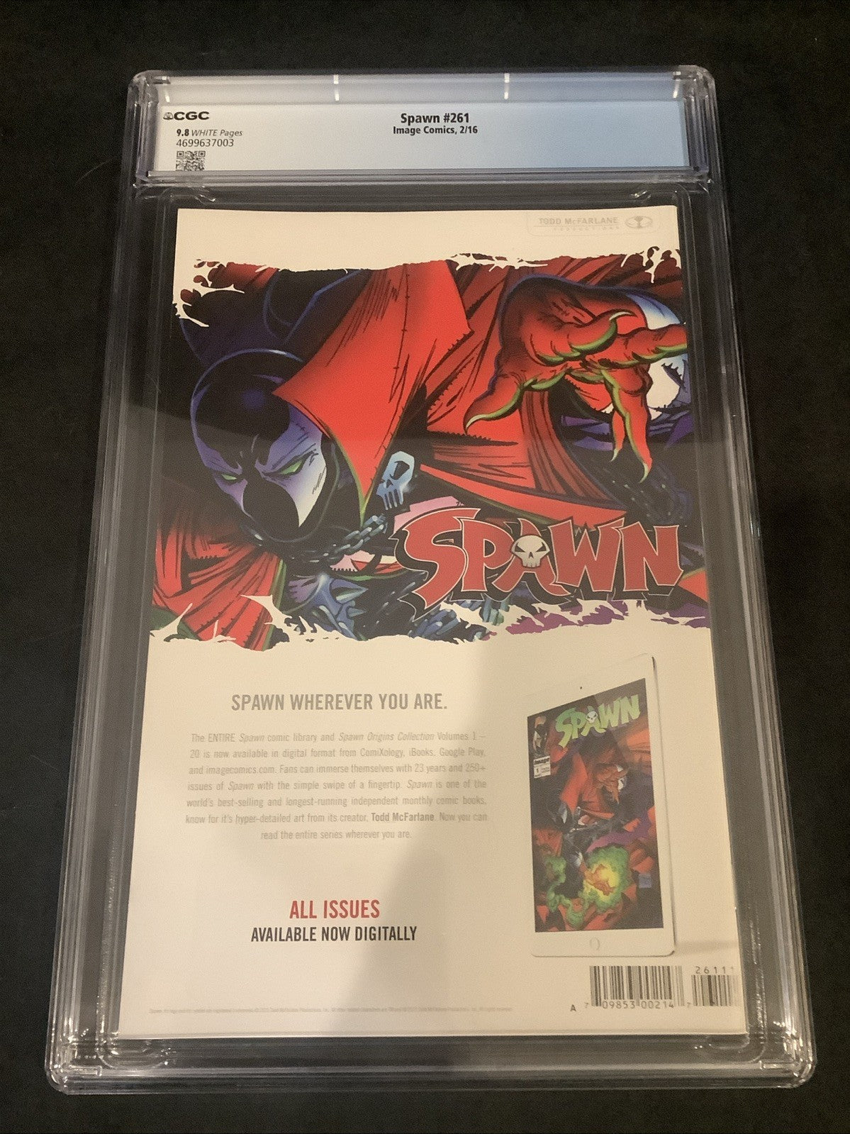 Spawn #261 (Image Comics) CGC Graded 9.8 (NM/M) Todd McFarlane, Erik Larsen