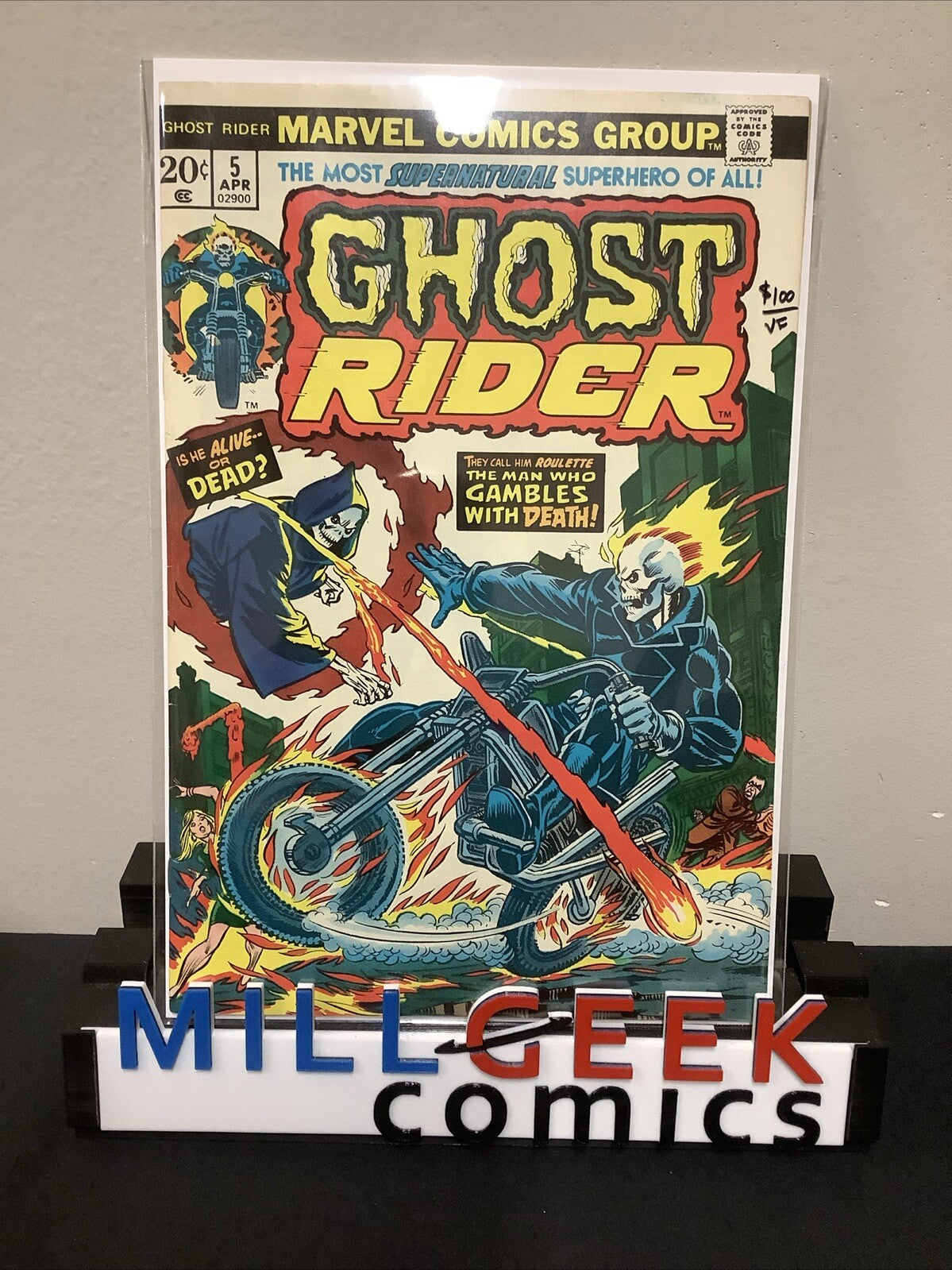 Ghost Rider #5 (Marvel Comics April 1974) VF (8.0) “And Vegas Writhes In Flames”