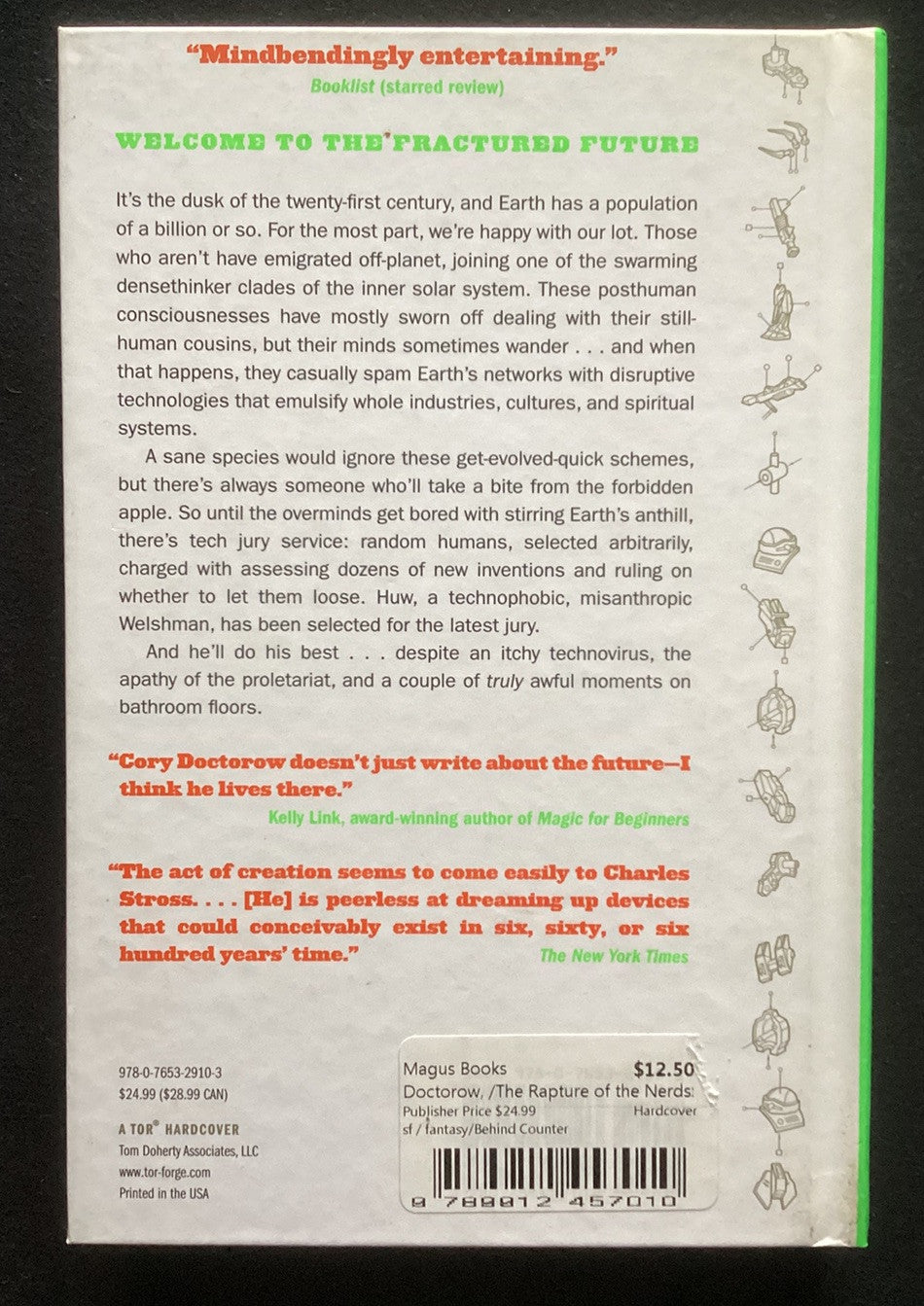 The Rapture of the Nerds Hardcover Signed 1st Cory Doctorow, Charles Stross -JD