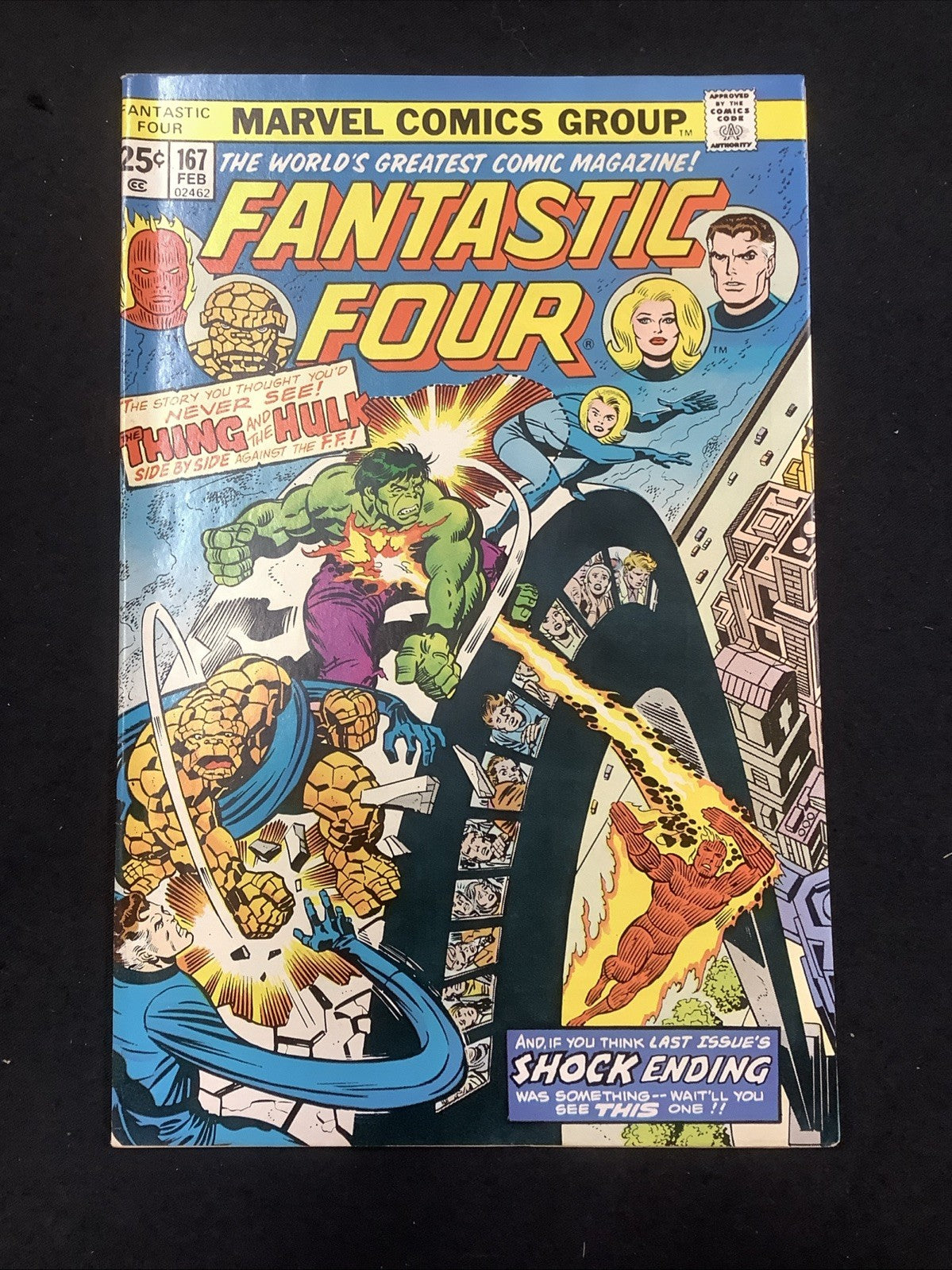 Fantastic Four #167 (Marvel Comics February 1976) VF (8.0) Thing & Hulk Team-Up