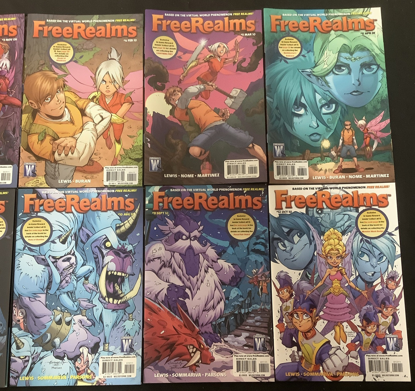 Free Realms #1-12 Complete Comic Set, Wildstorm, SCARCE, Based On The Hit MMORPG