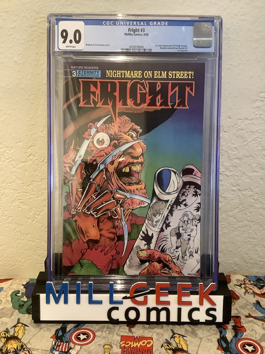 Fright #3 (Eternity Comics 1988) CGC Graded 9.0 (VF/NM) 1st Freddy Krueger Cover