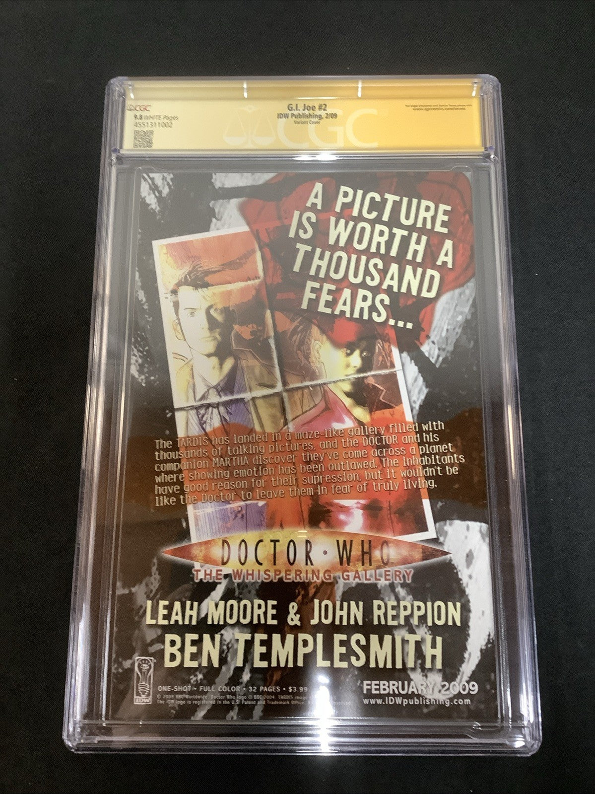 GI Joe #2 (Feb 2009) CGC Graded 9.8 (NM/M) White Pages, Adam Hughes Autographed!