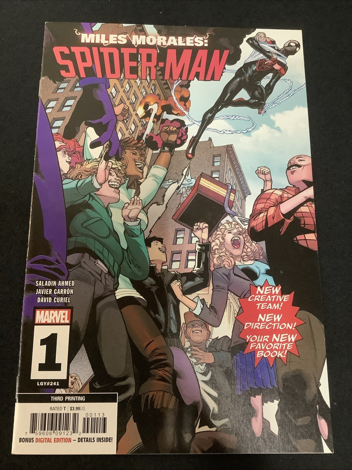 Miles Morales: Spider-Man #1 (2019) NM- (9.2) Scarce, 3rd Printing-Javier Garrón