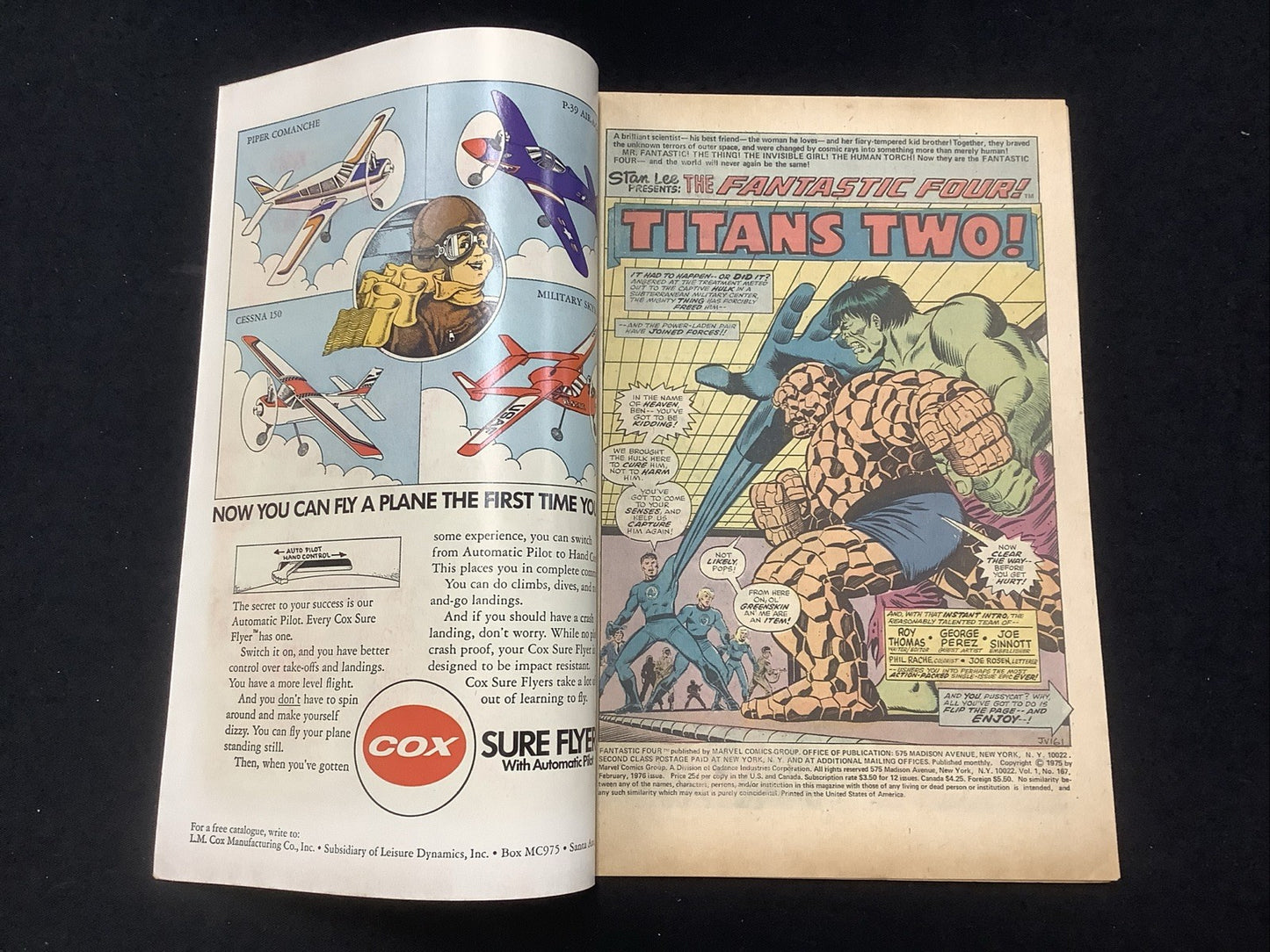 Fantastic Four #167 (Marvel Comics February 1976) VF (8.0) Thing & Hulk Team-Up