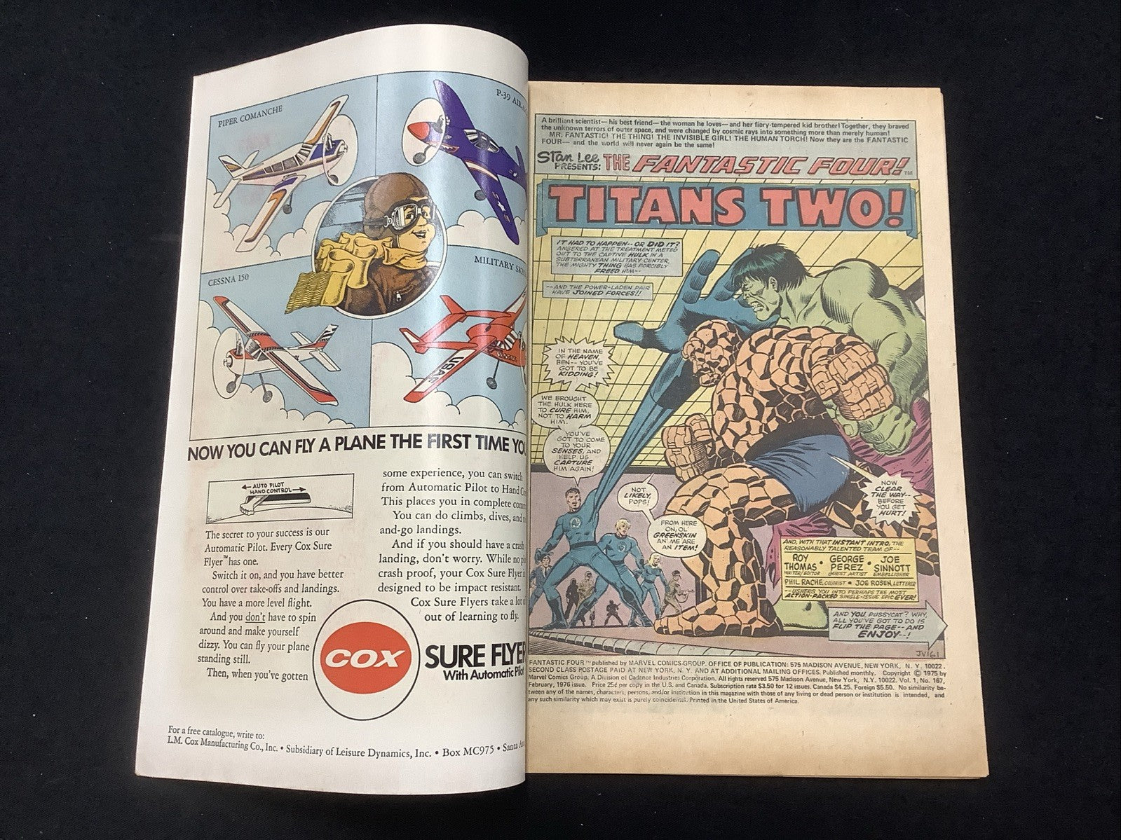 Fantastic Four #167 (Marvel Comics February 1976) VF (8.0) Thing & Hulk Team-Up