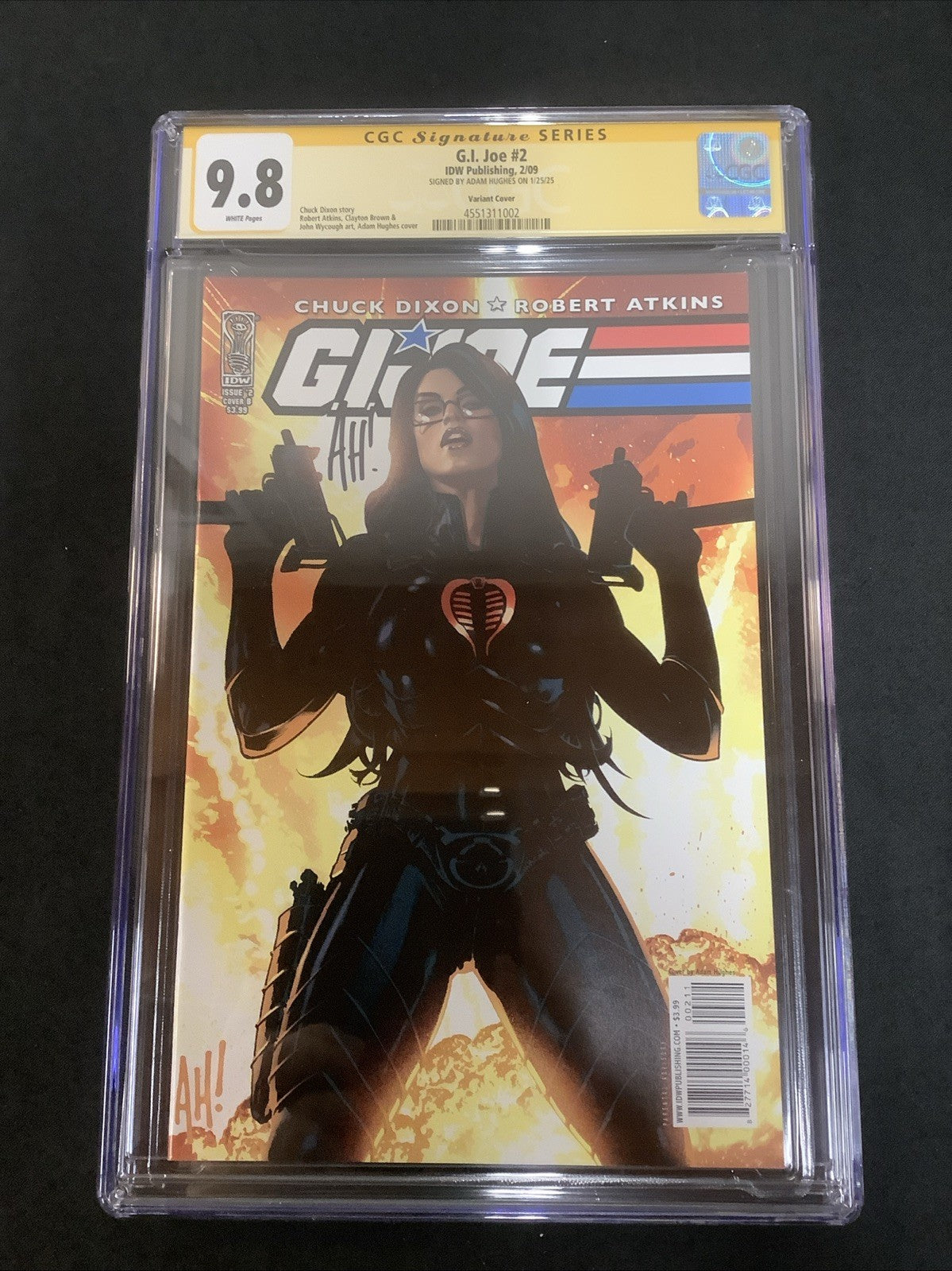 GI Joe #2 (Feb 2009) CGC Graded 9.8 (NM/M) White Pages, Adam Hughes Autographed!