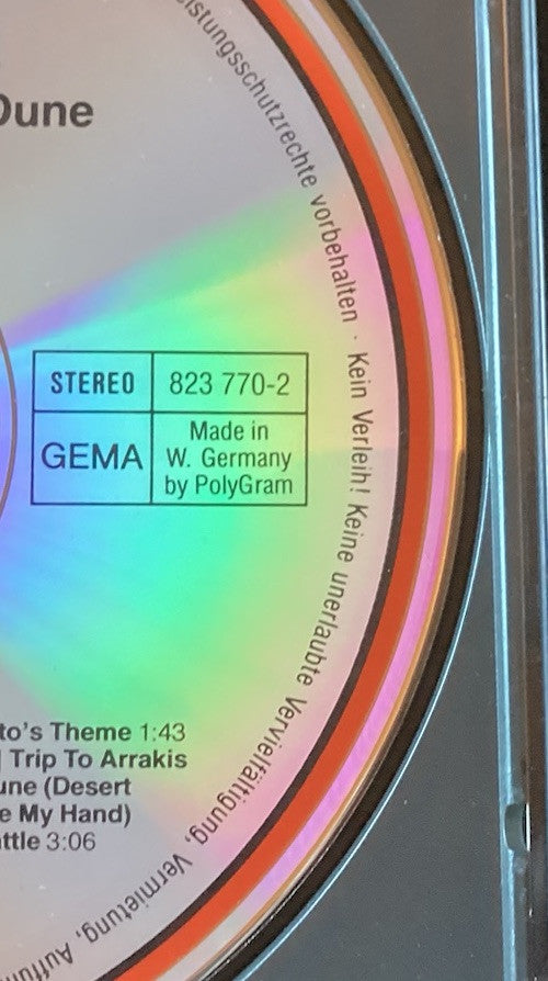 DUNE (Original Soundtrack CD) Written and Performed by TOTO Import Like New -JD