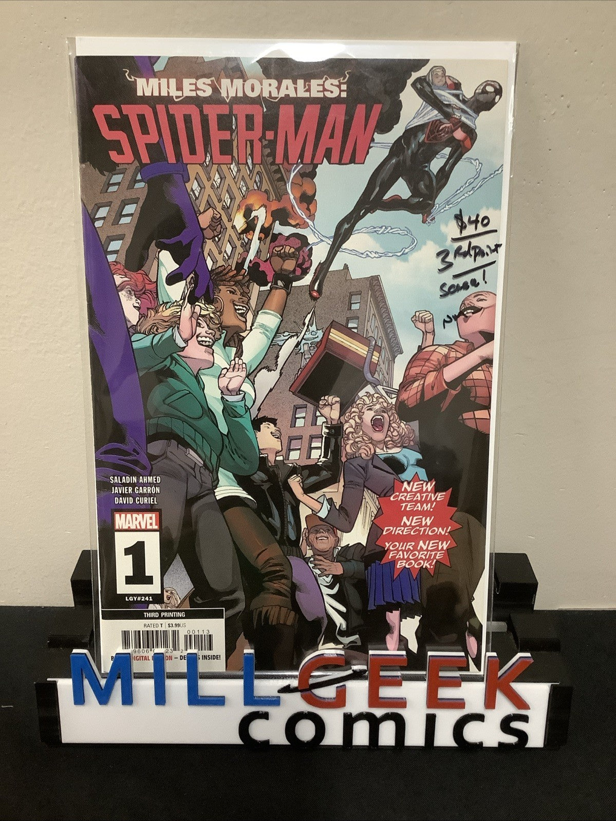 Miles Morales: Spider-Man #1 (2019) NM- (9.2) Scarce, 3rd Printing-Javier Garrón
