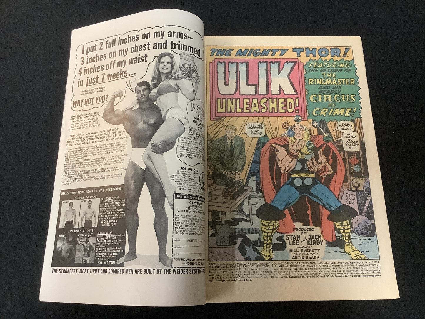 Thor #173 (Marvel Comics February 1970) F+ (6.5) Jack Kirby