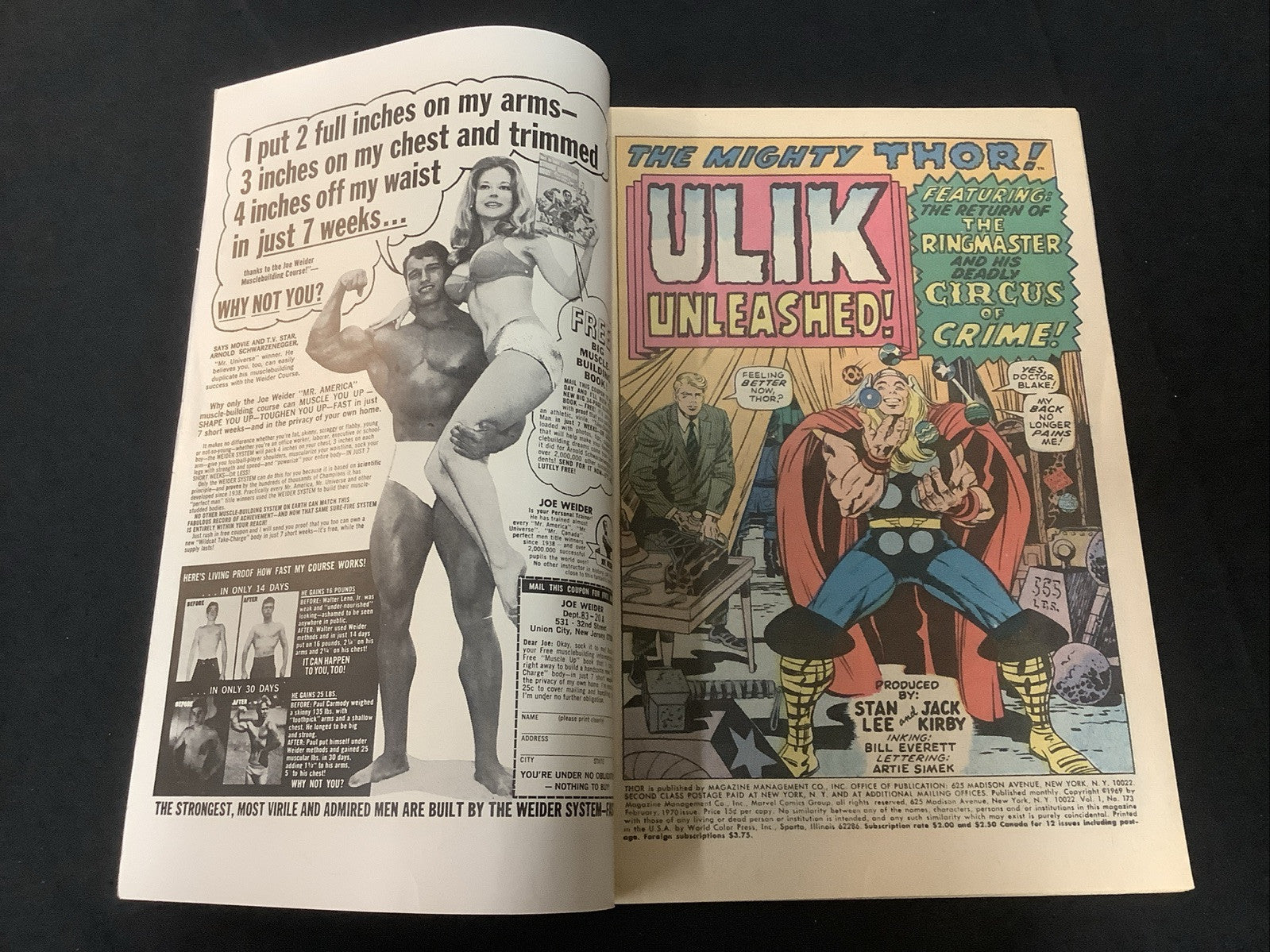 Thor #173 (Marvel Comics February 1970) F+ (6.5) Jack Kirby