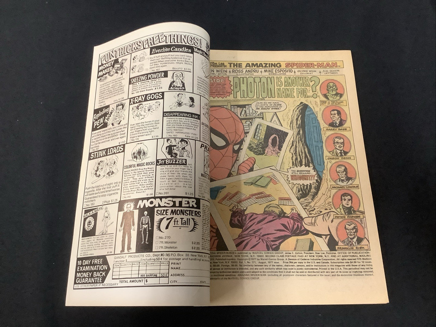 Amazing Spider-Man #171 (Marvel Comics August 1977) VF/NM (9.0) Len Wein