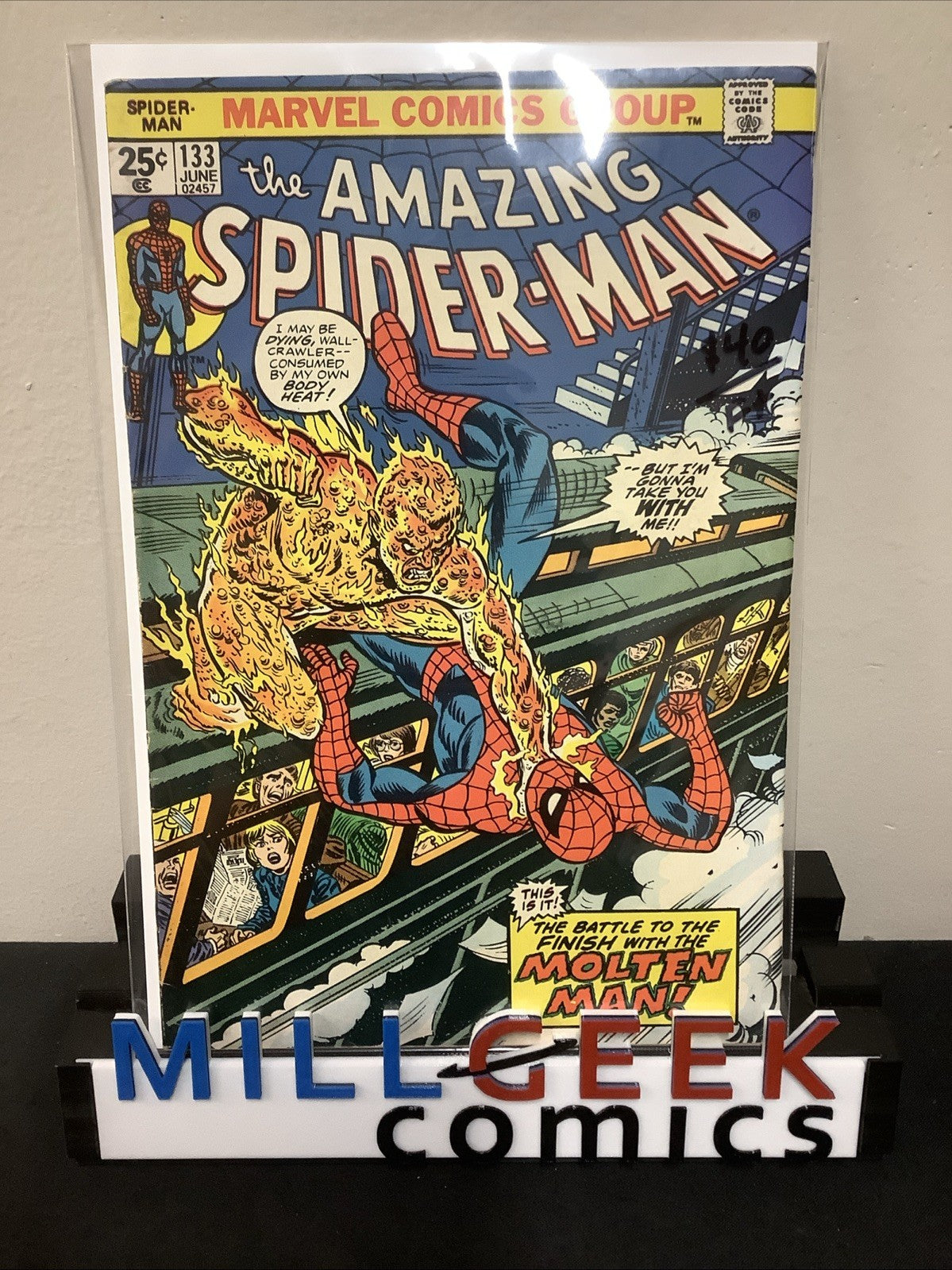 Amazing Spider-Man #133 (Marvel Comics June 1974) F+ (6.5) Molten Man