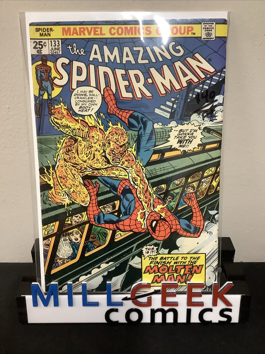 Amazing Spider-Man #133 (Marvel Comics June 1974) F+ (6.5) Molten Man