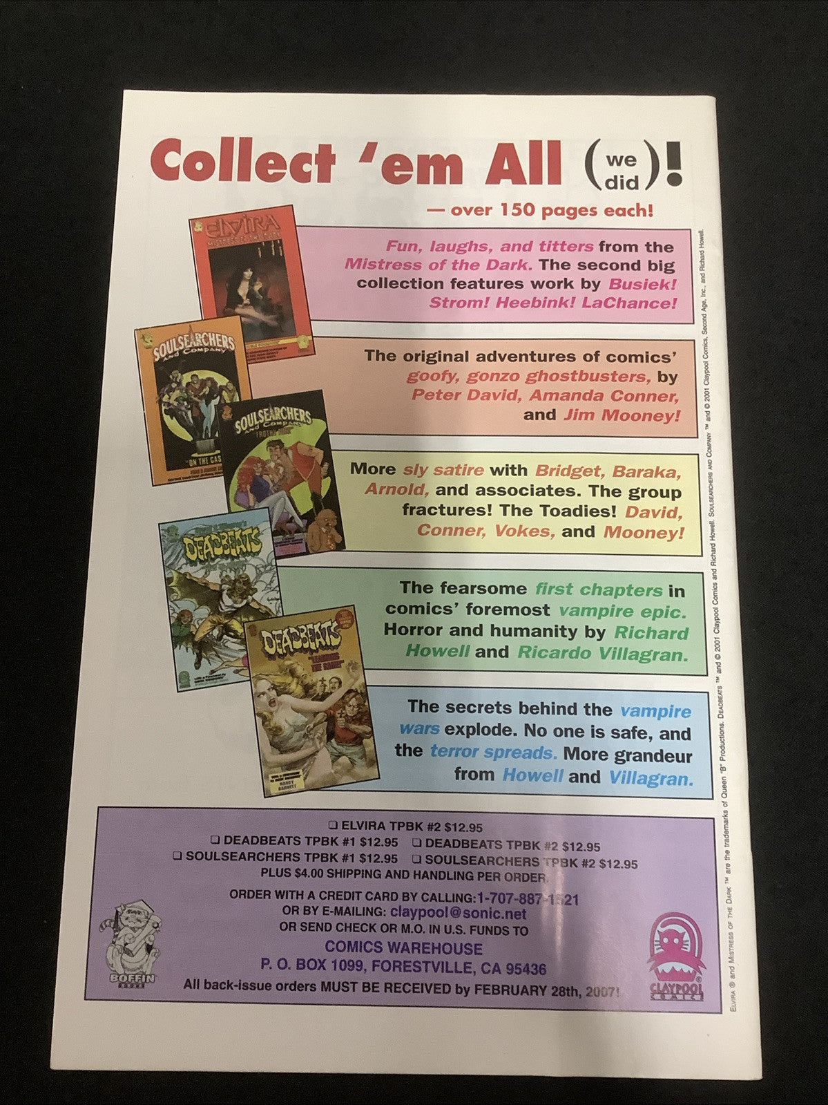 Elvira, Mistress Of The Dark #164 (2006) VF+ (8.5) Claypool Comics, Photo Cover